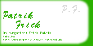 patrik frick business card